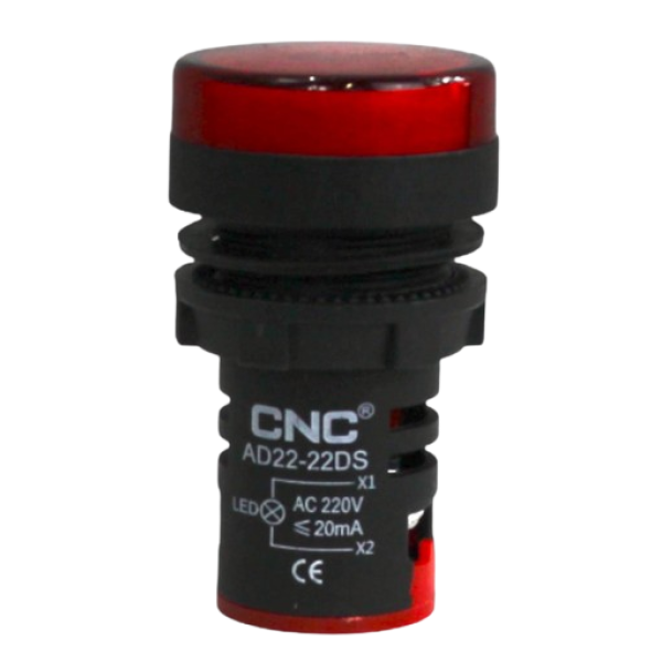 Piloto led 22mm IP67 rojo CNC