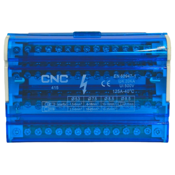 Repartidor tetrapolar 4x15 posiciones 125A