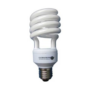 Ampolleta bajo consumo espiral 26W E27 luz blanca 1300lm 330° 8000hr Globaltronics