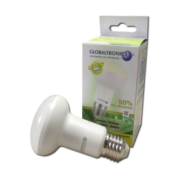 Ampolleta led R63 7,2W E27 luz cálida 580lm 110° 10000hr Globaltronics