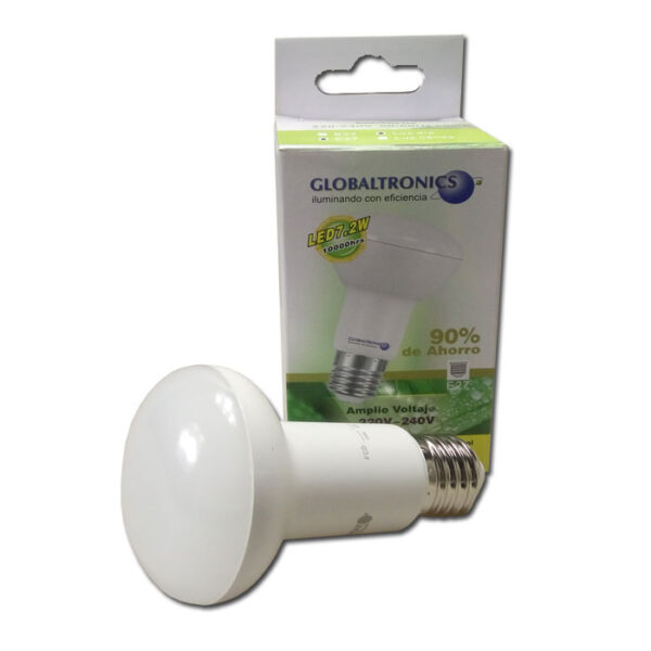 Ampolleta led R63 7,2W E27 luz blanca 620lm 110° 10000hr Globaltronics