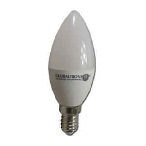 Ampolleta led vela 6W E14 luz cálida 470lm 240° 15000hr Globaltronics