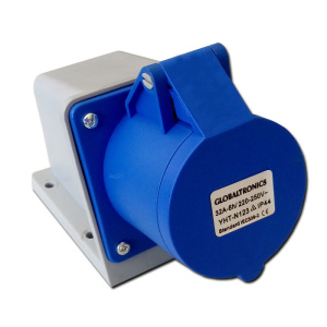 Enchufe industrial PRO hembra sobrepuesto 2P+T 32A IP44 Globaltronics