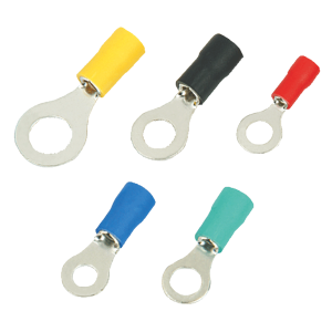 Terminal de argolla 12~10AWG d=4,3mm amarillo Globaltronics